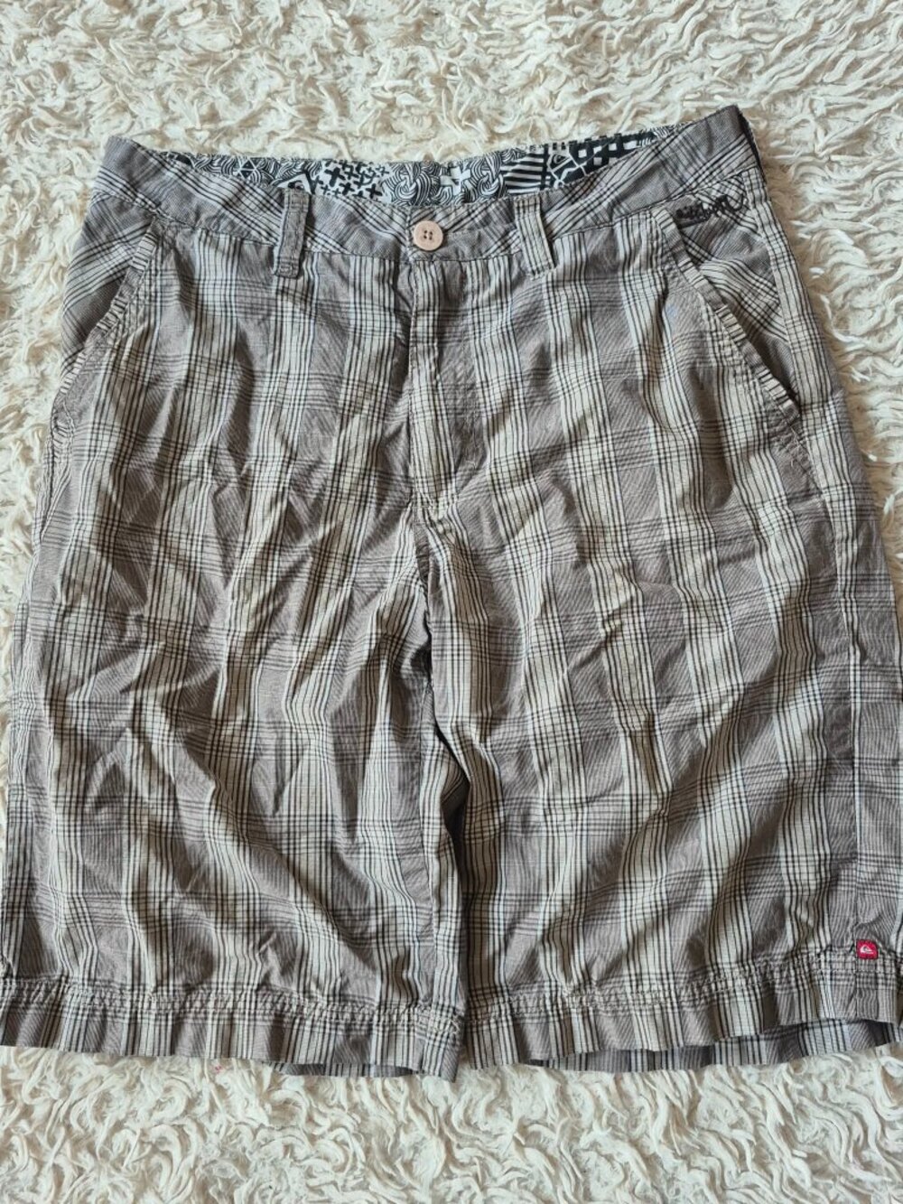 Quiksilver Plaid Cargo Shorts Men's Size 32